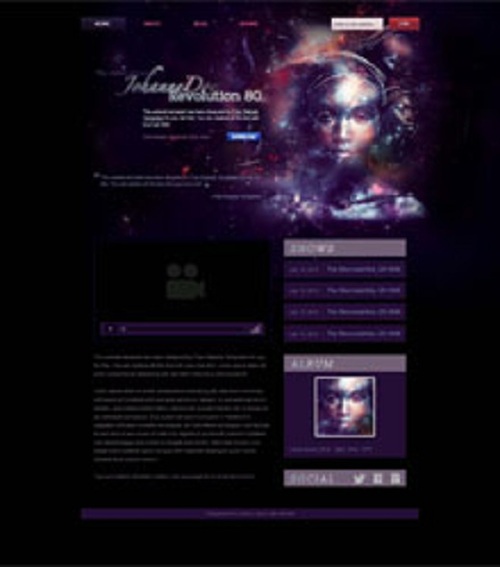 Product picture Music artist website template, 4 pages easy to edit, click t